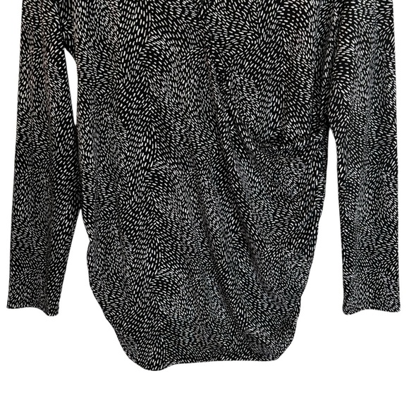 Motherhood Maternity Faux Wrap Top Size Large Keyhole Office Workwear Stretchy - Picture 4 of 13